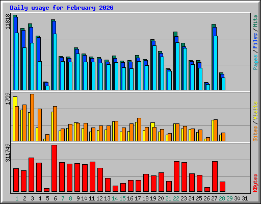 Daily usage for February 2026