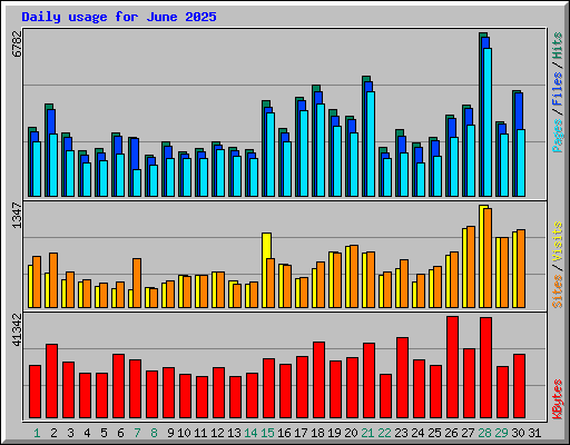 Daily usage for June 2025