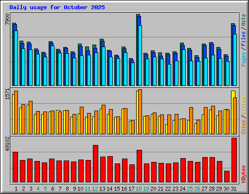 Daily usage for October 2025